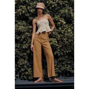 Maeve Anthropologie The Colette Wide Leg Pants Crop Size 30 Womens In Honey